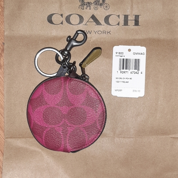 NWT Coach Sig Circle Coin purse - Picture 2 of 3